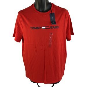 New Mens Tommy Hilfiger Tommy Jeans T-Shirt Size Medium Red NWT